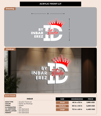 CUSTOM MOCKUP SIGN FOR Inbar