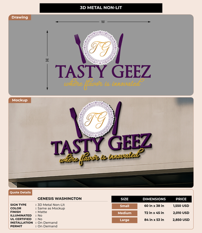 CUSTOM MOCKUP SIGN FOR Genesis Washington