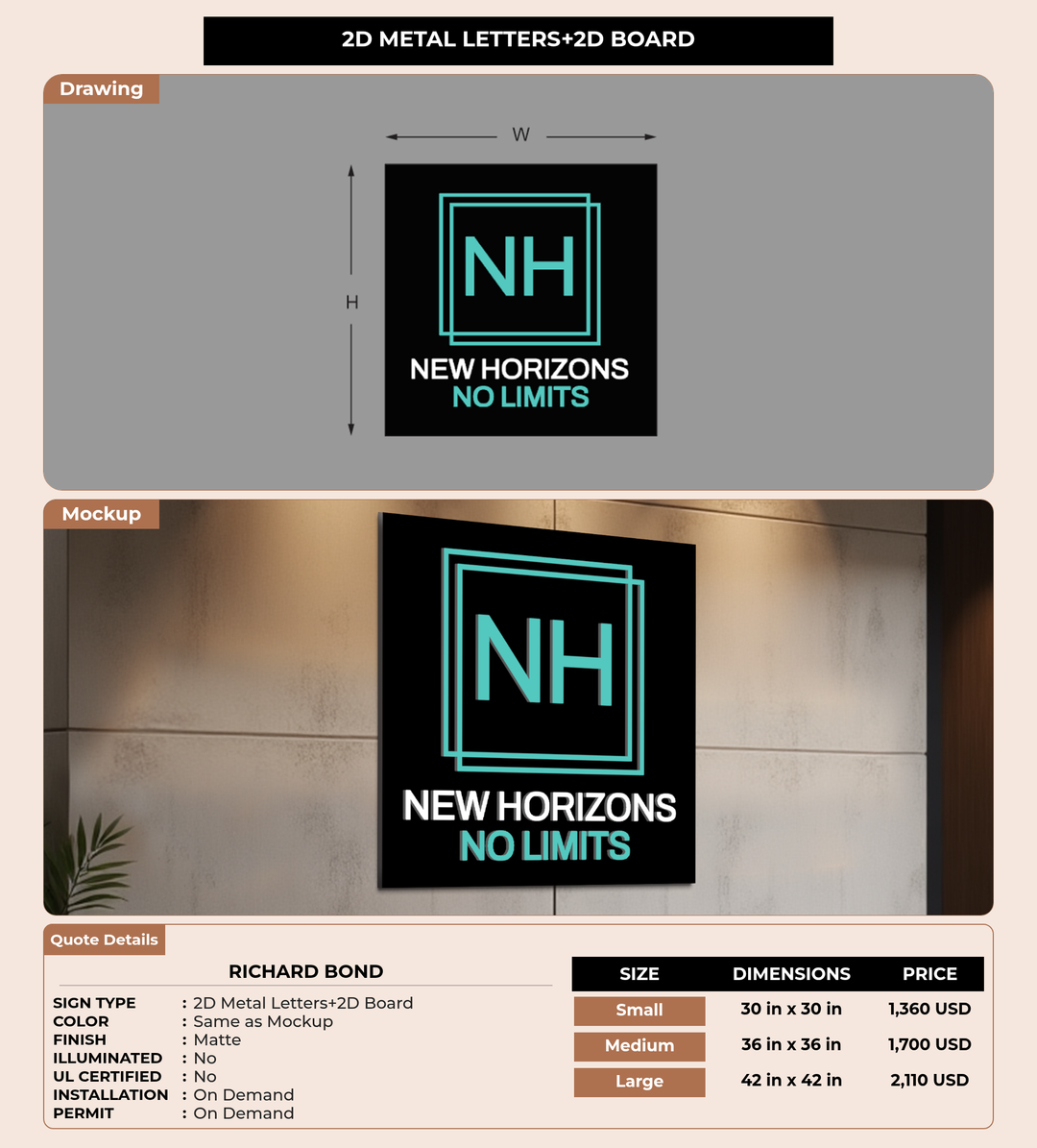 CUSTOM MOCKUP SIGN FOR Richard Bond