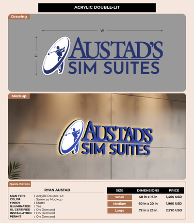 CUSTOM MOCKUP SIGN FOR Ryan Austad