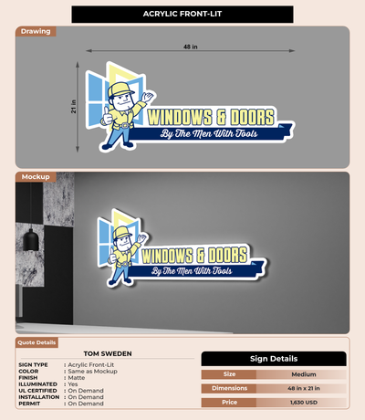 CUSTOM MOCKUP SIGN FOR Tom Sweden
