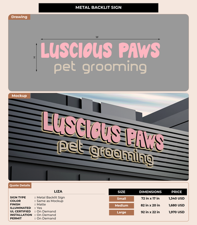 CUSTOM MOCKUP SIGN FOR Liza