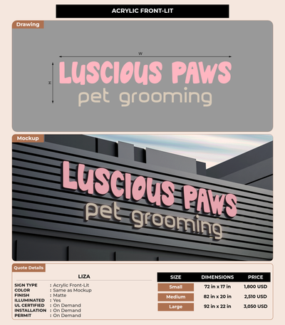 CUSTOM MOCKUP SIGN FOR Liza