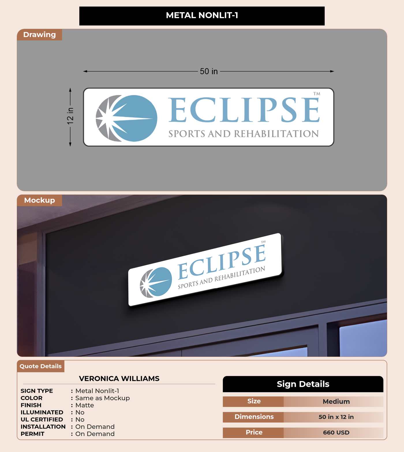 CUSTOM MOCKUP SIGN FOR Veronica Williams