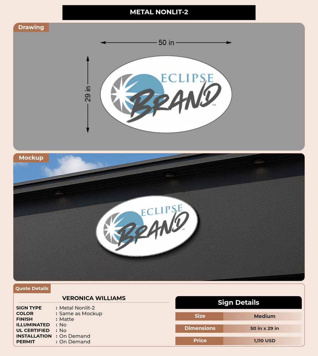 CUSTOM MOCKUP SIGN FOR Veronica Williams