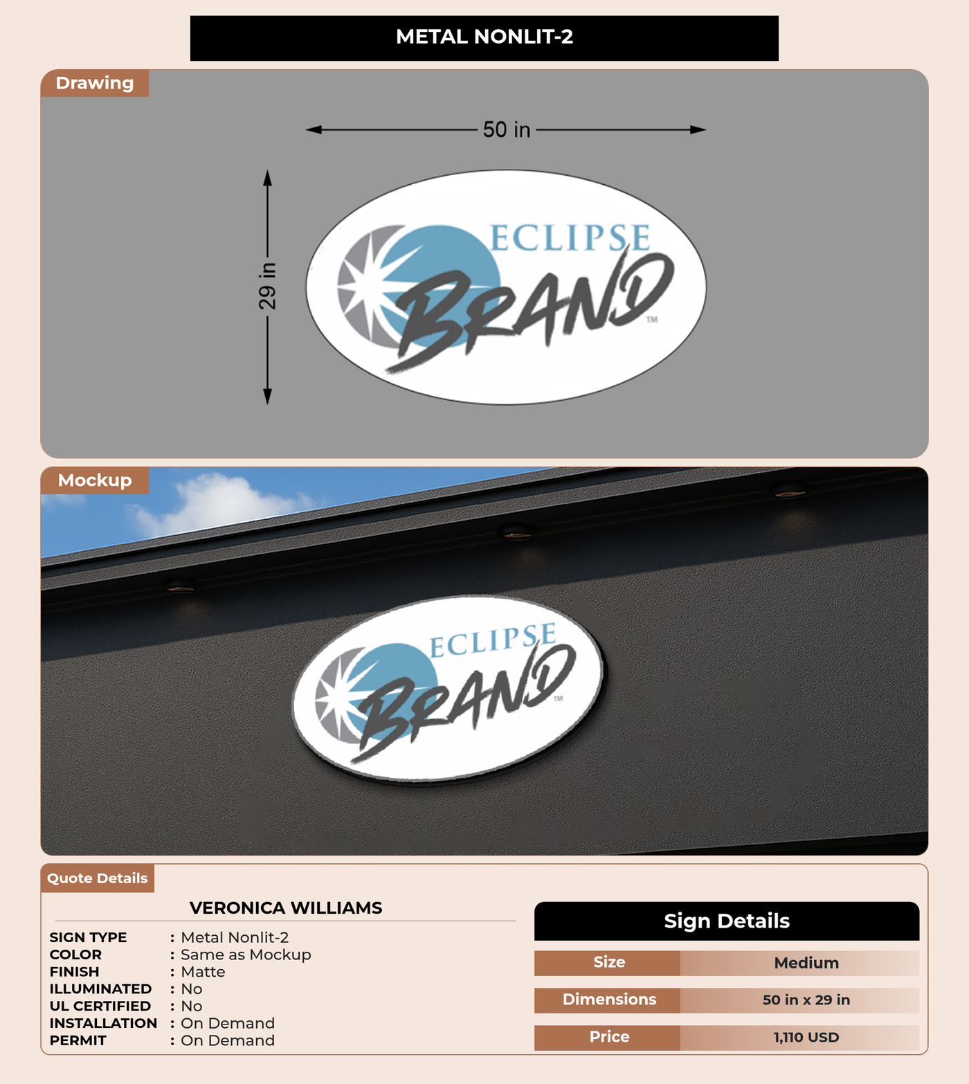 CUSTOM MOCKUP SIGN FOR Veronica Williams