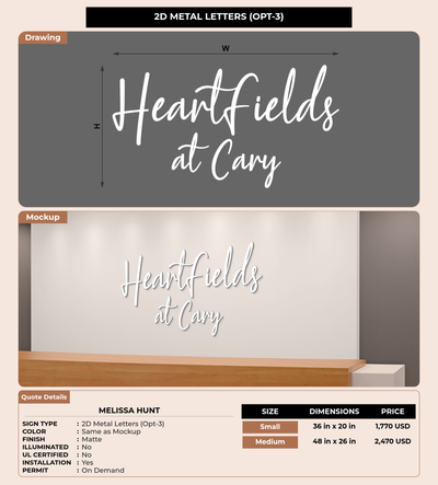 CUSTOM MOCKUP SIGN FOR Melissa Hunt