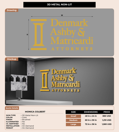 CUSTOM MOCKUP SIGN FOR Monica Colbert