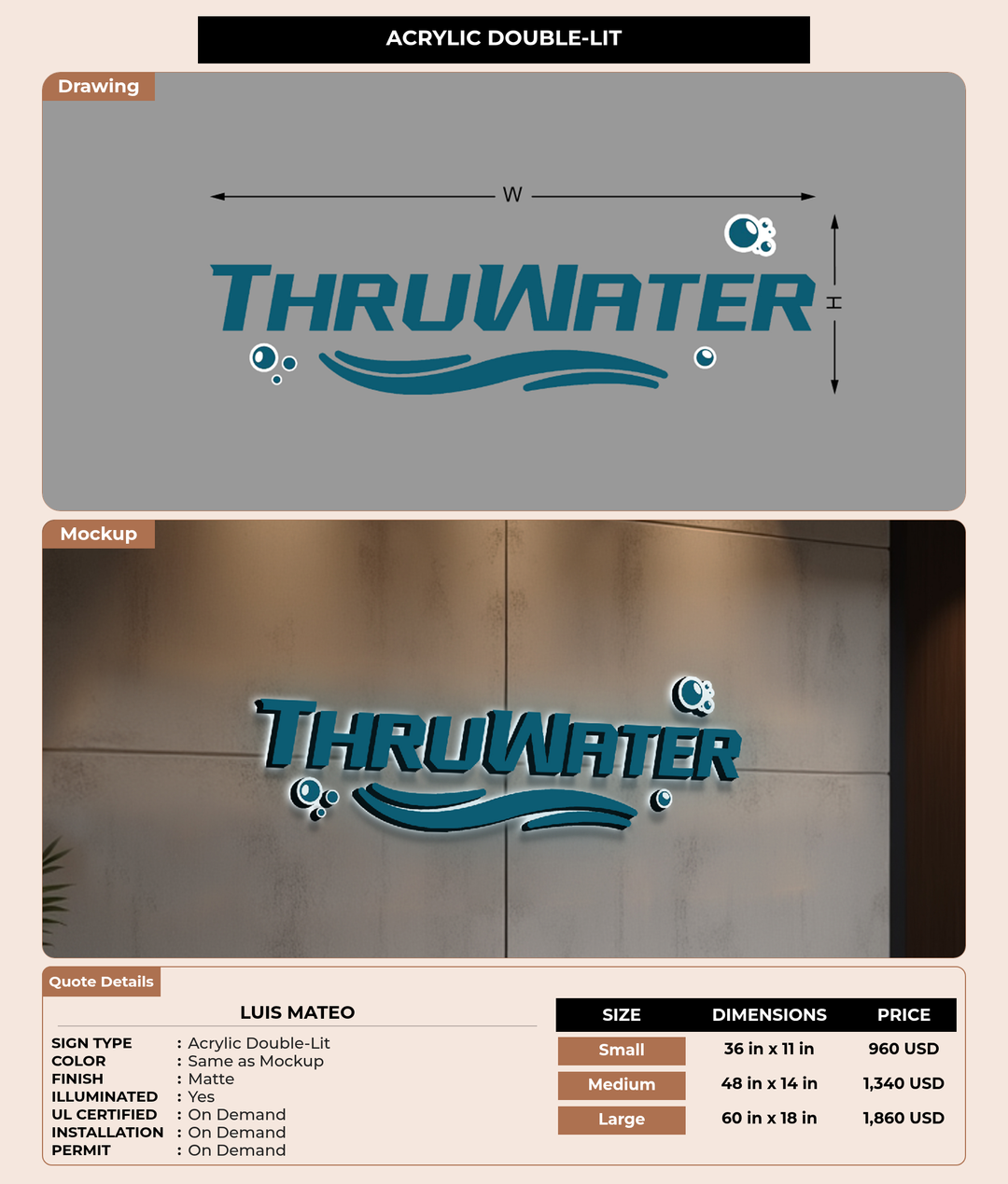 CUSTOM MOCKUP SIGN FOR Luis Mateo