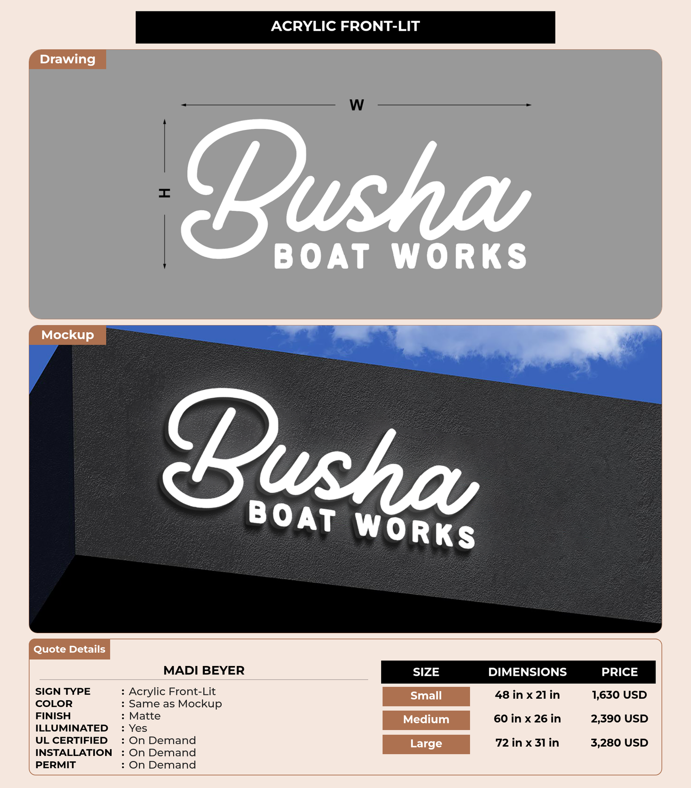 CUSTOM MOCKUP SIGN FOR madi beyer