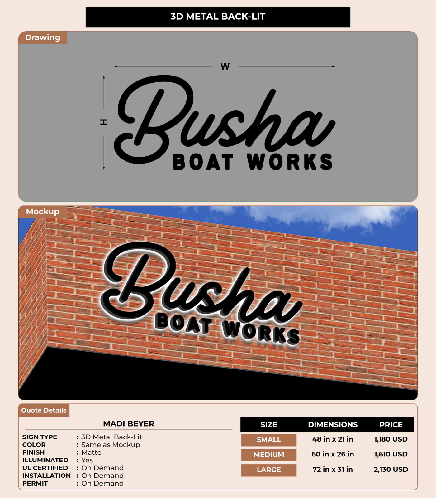CUSTOM MOCKUP SIGN FOR madi beyer