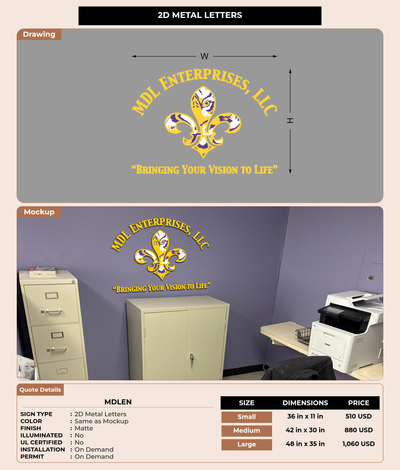 CUSTOM MOCKUP SIGN FOR mdlen