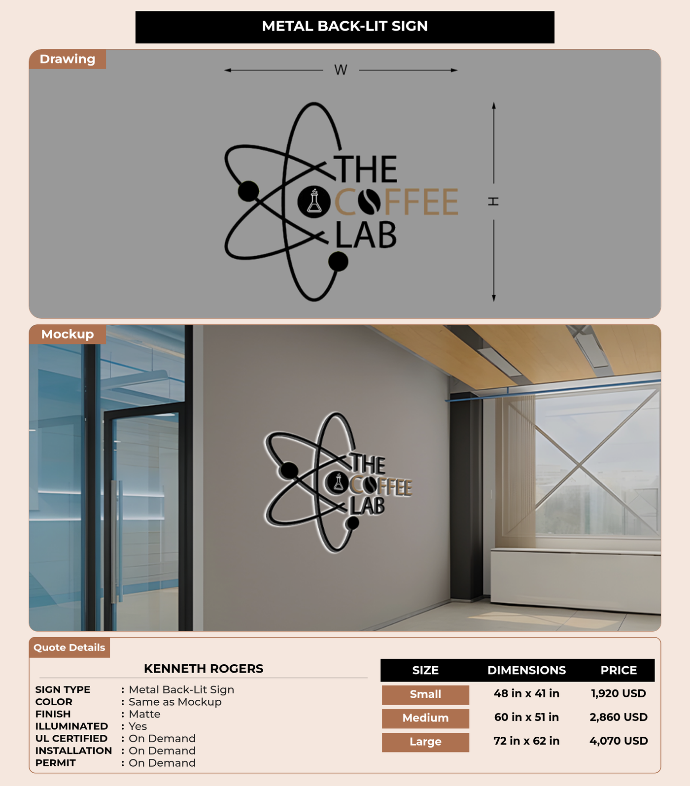 CUSTOM MOCKUP SIGN FOR Kenneth Rogers