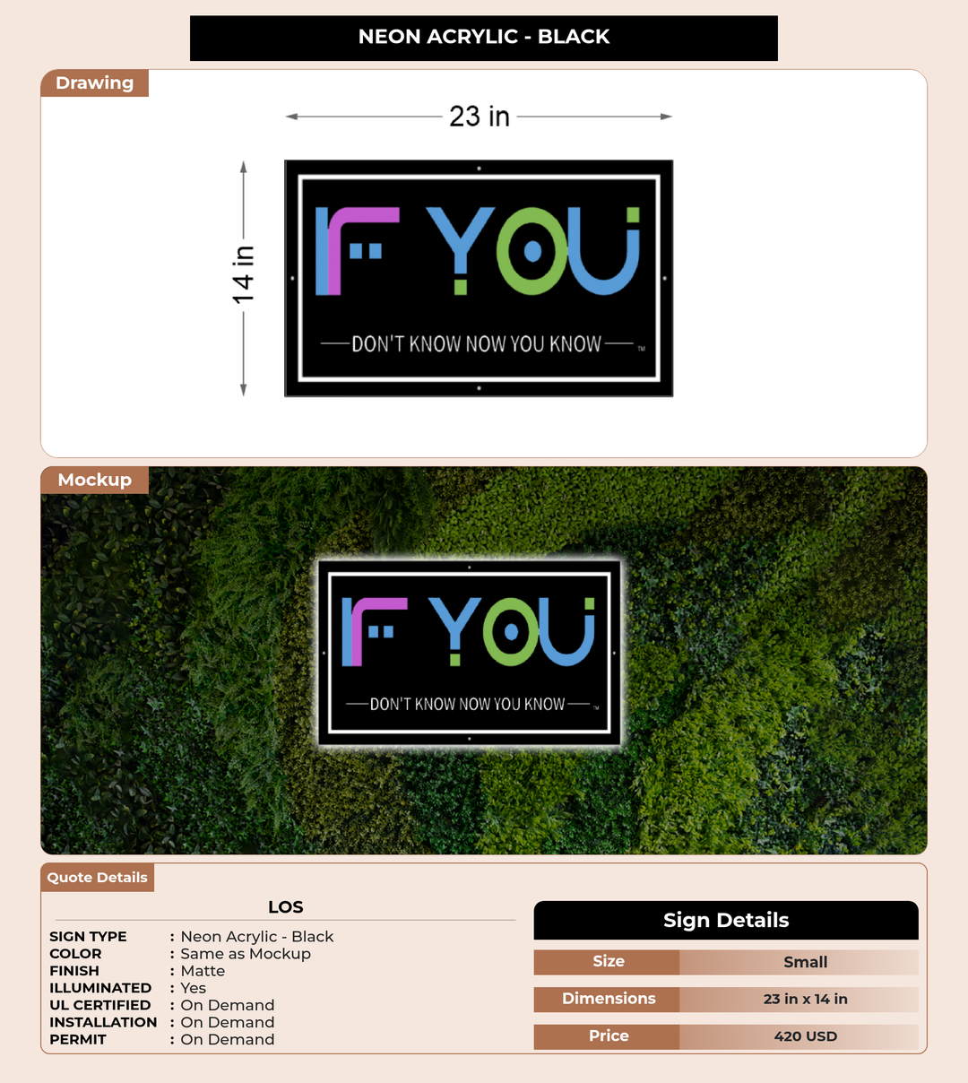 CUSTOM MOCKUP SIGN FOR Los