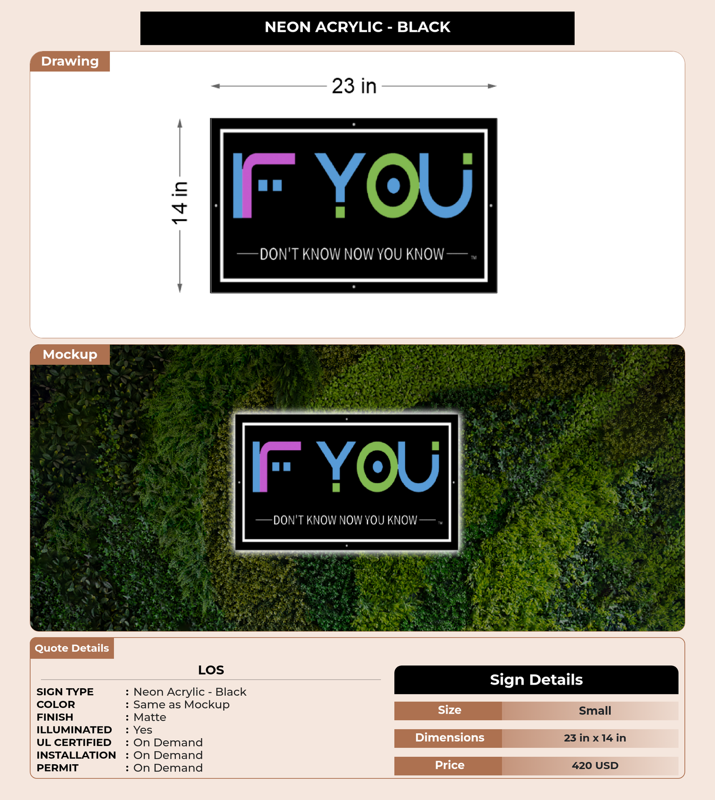 CUSTOM MOCKUP SIGN FOR Los