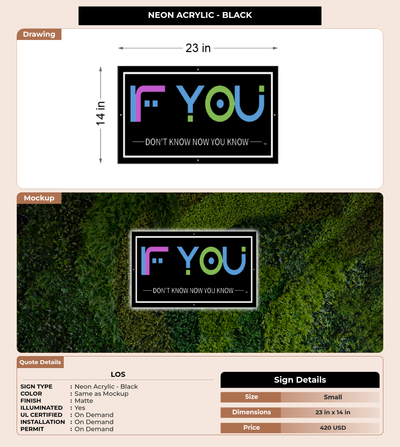 CUSTOM MOCKUP SIGN FOR Los