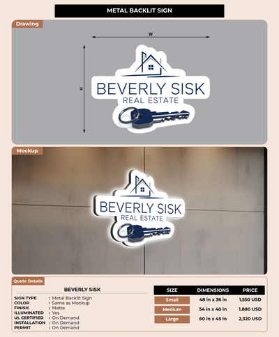 CUSTOM MOCKUP SIGN FOR Beverly Sisk