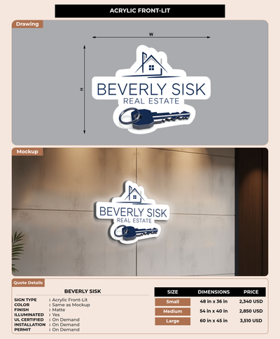 CUSTOM MOCKUP SIGN FOR Beverly Sisk