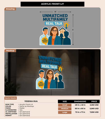 CUSTOM MOCKUP SIGN FOR Yesenia Rua