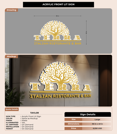 CUSTOM MOCKUP SIGN FOR Taylor