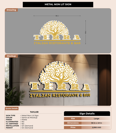 CUSTOM MOCKUP SIGN FOR Taylor