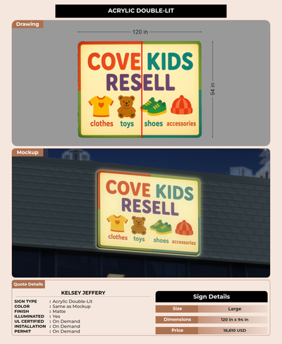 CUSTOM MOCKUP SIGN FOR Kelsey Jeffery