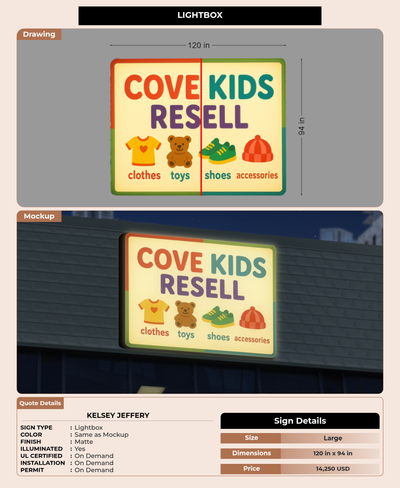 CUSTOM MOCKUP SIGN FOR Kelsey Jeffery