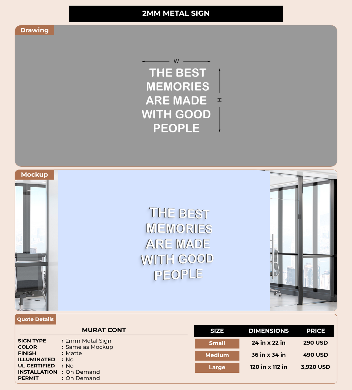 CUSTOM MOCKUP SIGN FOR Murat Cont