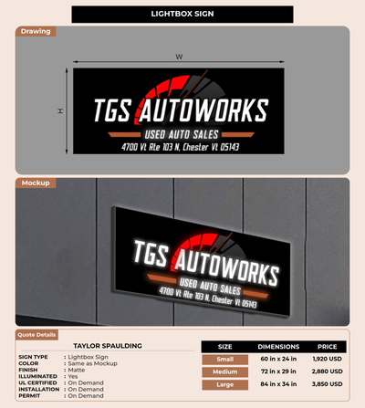 CUSTOM MOCKUP SIGN FOR Taylor Spaulding