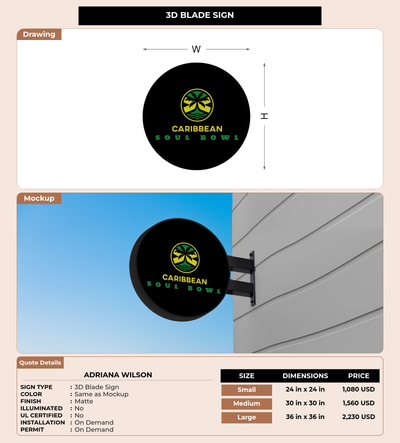 CUSTOM MOCKUP SIGN FOR Adriana Wilson