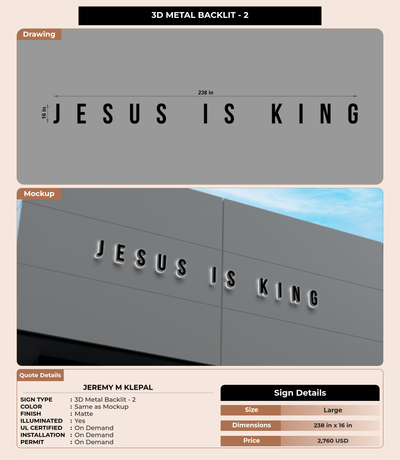 CUSTOM MOCKUP SIGN FOR Jeremy M Klepal