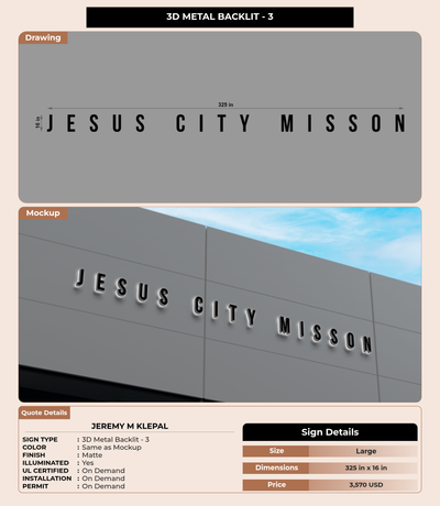 CUSTOM MOCKUP SIGN FOR Jeremy M Klepal