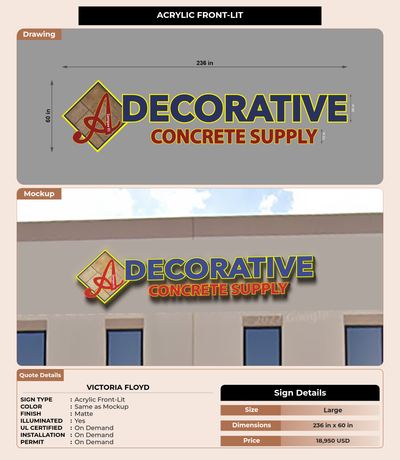 CUSTOM MOCKUP SIGN FOR Victoria Floyd