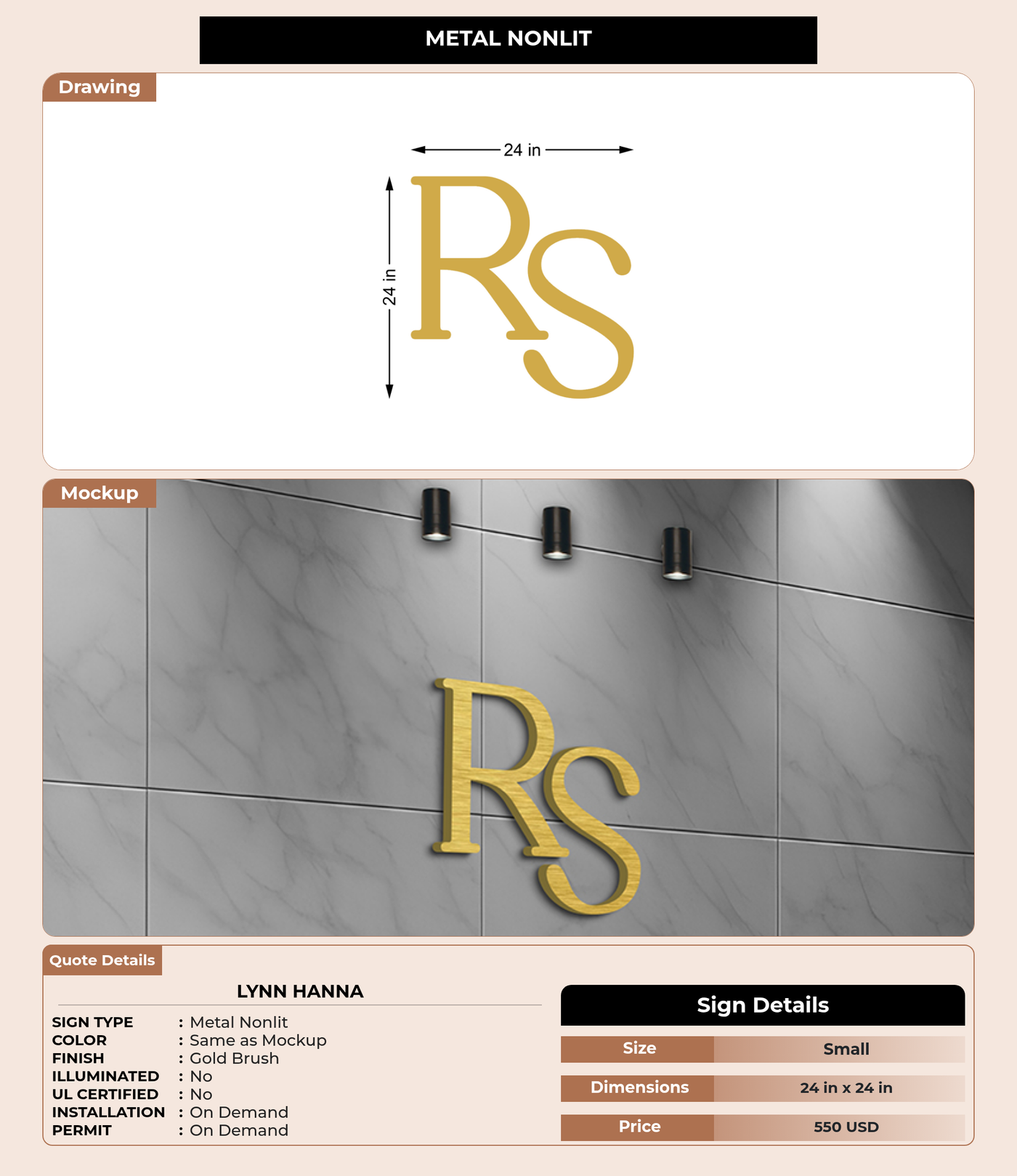 CUSTOM MOCKUP SIGN FOR Lynn Hanna