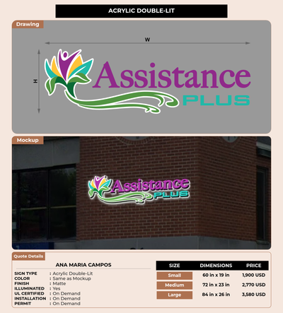 CUSTOM MOCKUP SIGN FOR Ana Maria Campos