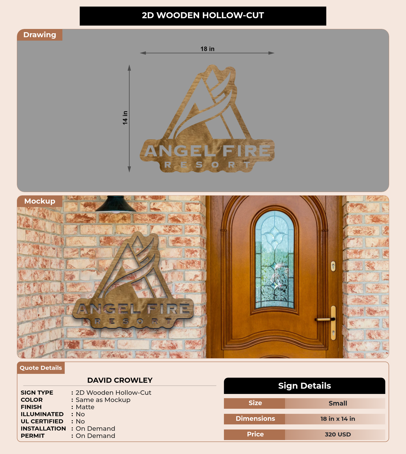 CUSTOM MOCKUP SIGN FOR David  Crowley