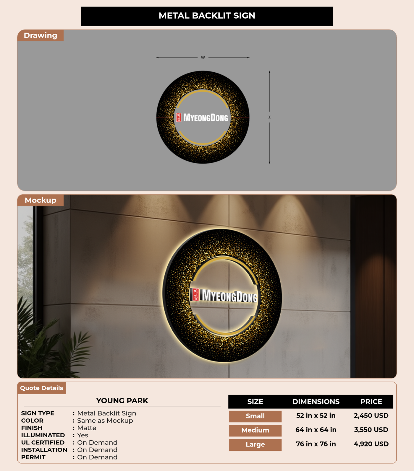 CUSTOM MOCKUP SIGN FOR Young park