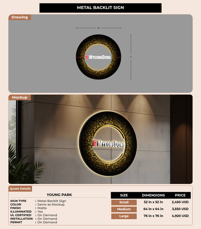 CUSTOM MOCKUP SIGN FOR Young park