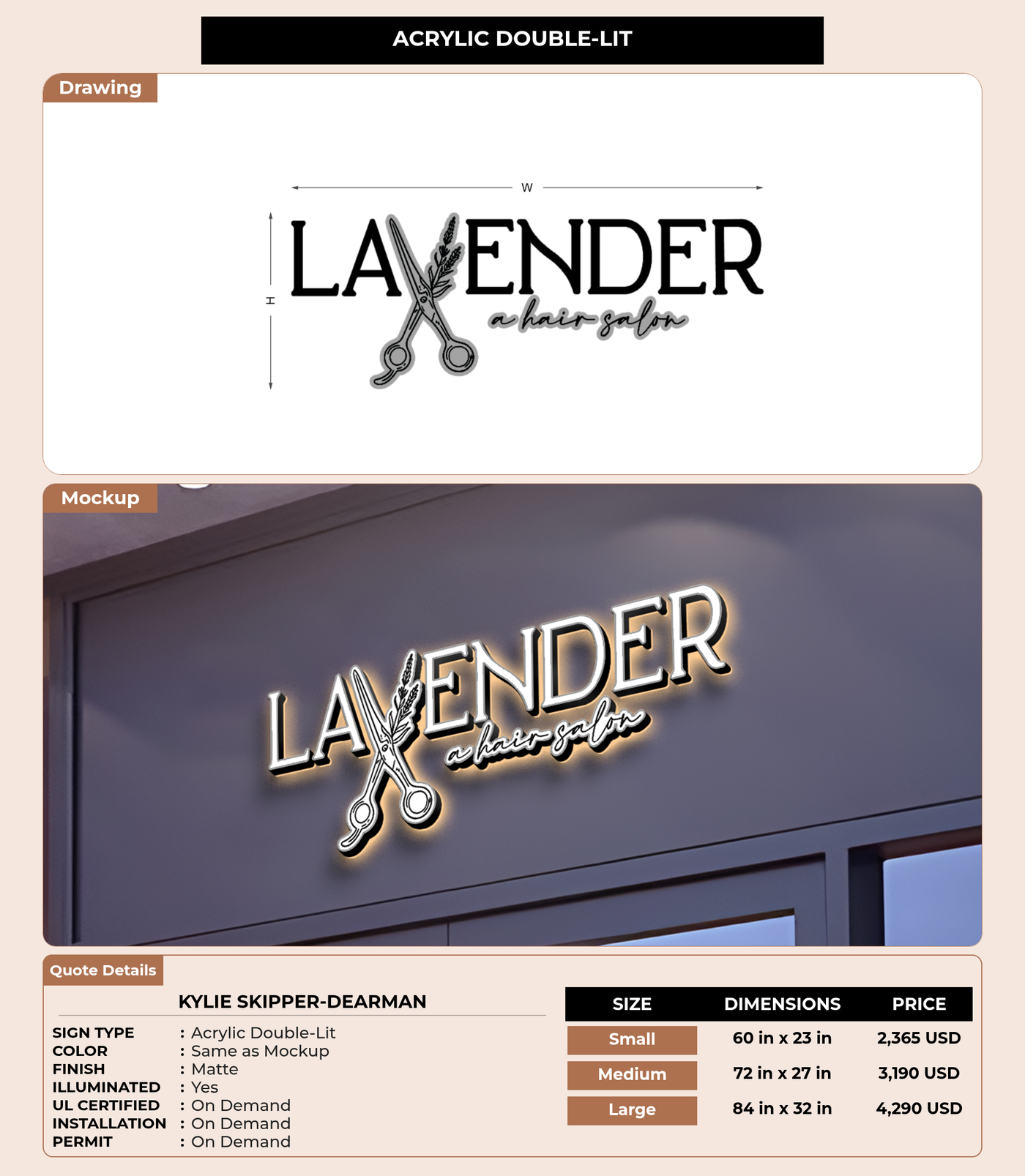 CUSTOM MOCKUP SIGN FOR Kylie Skipper-Dearman