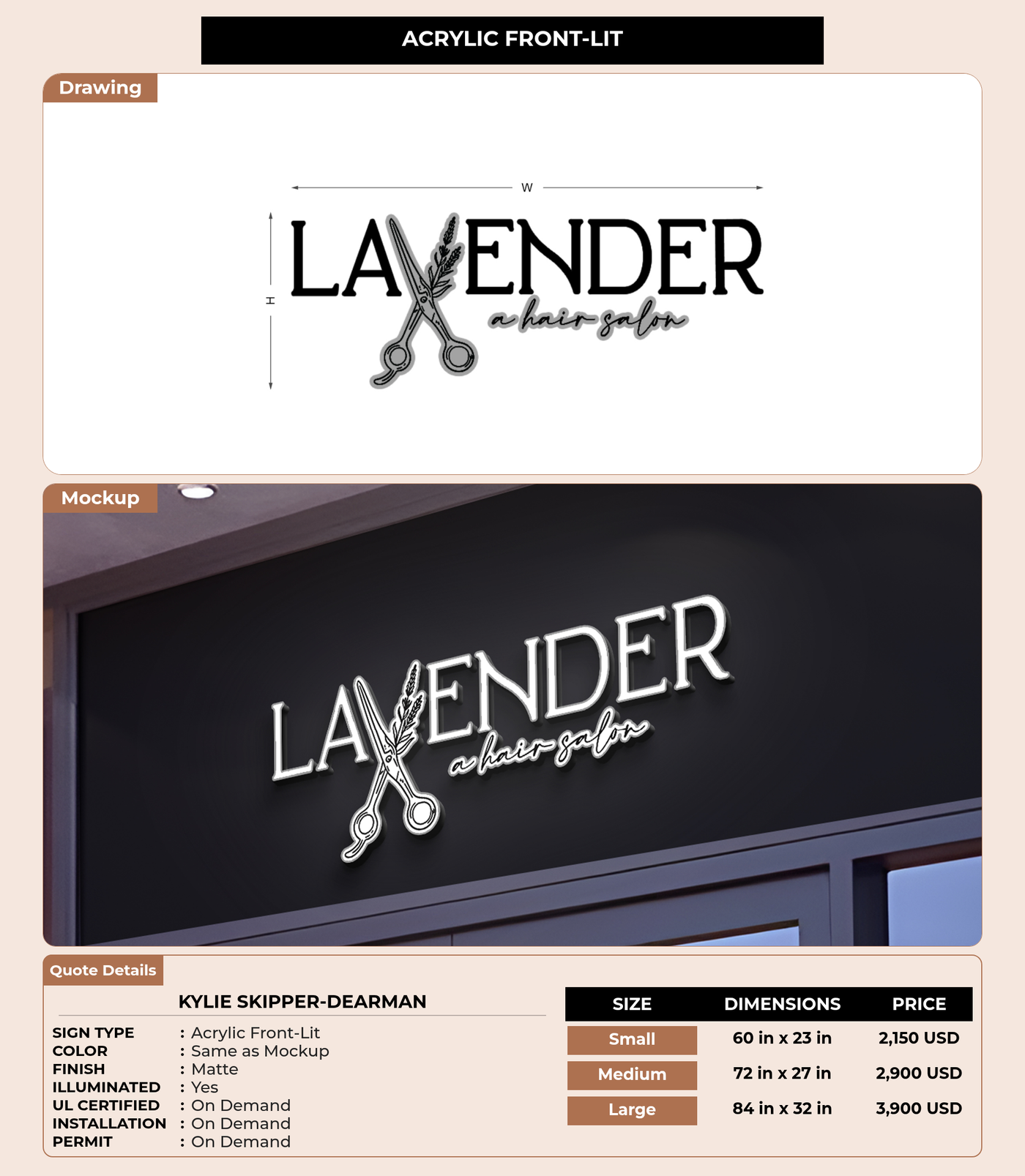 CUSTOM MOCKUP SIGN FOR Kylie Skipper-Dearman