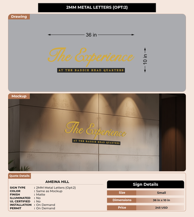 CUSTOM MOCKUP SIGN FOR Ameina Hill