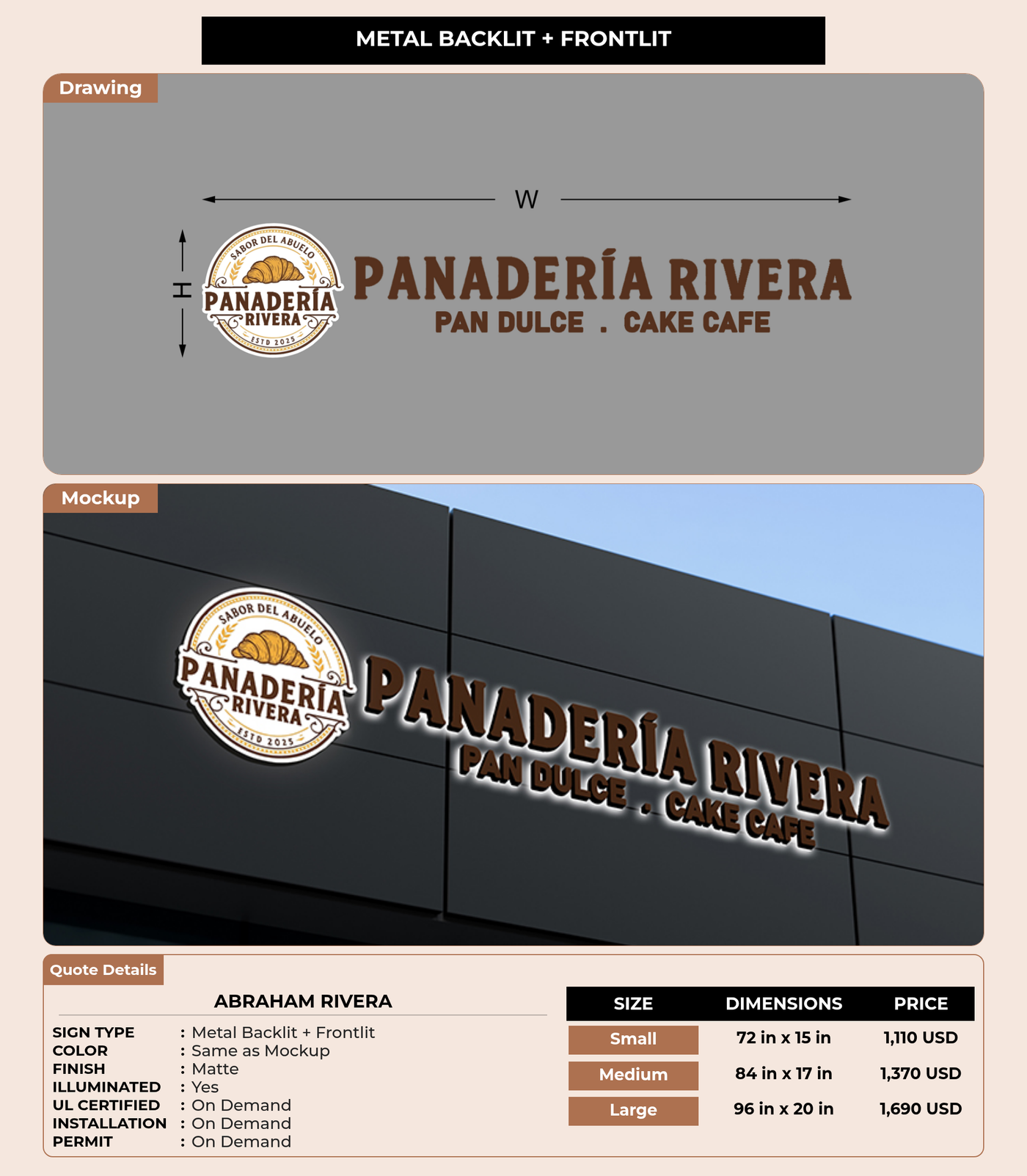 CUSTOM MOCKUP SIGN FOR Abraham Rivera