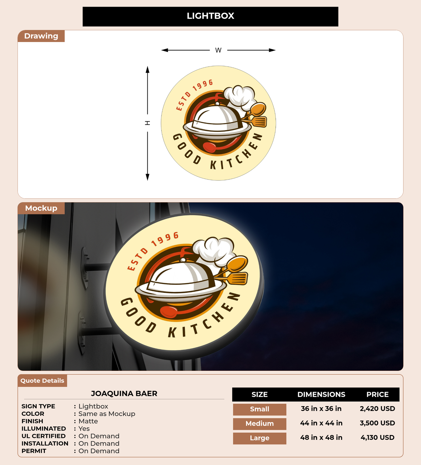 CUSTOM MOCKUP SIGN FOR Joaquina Baer