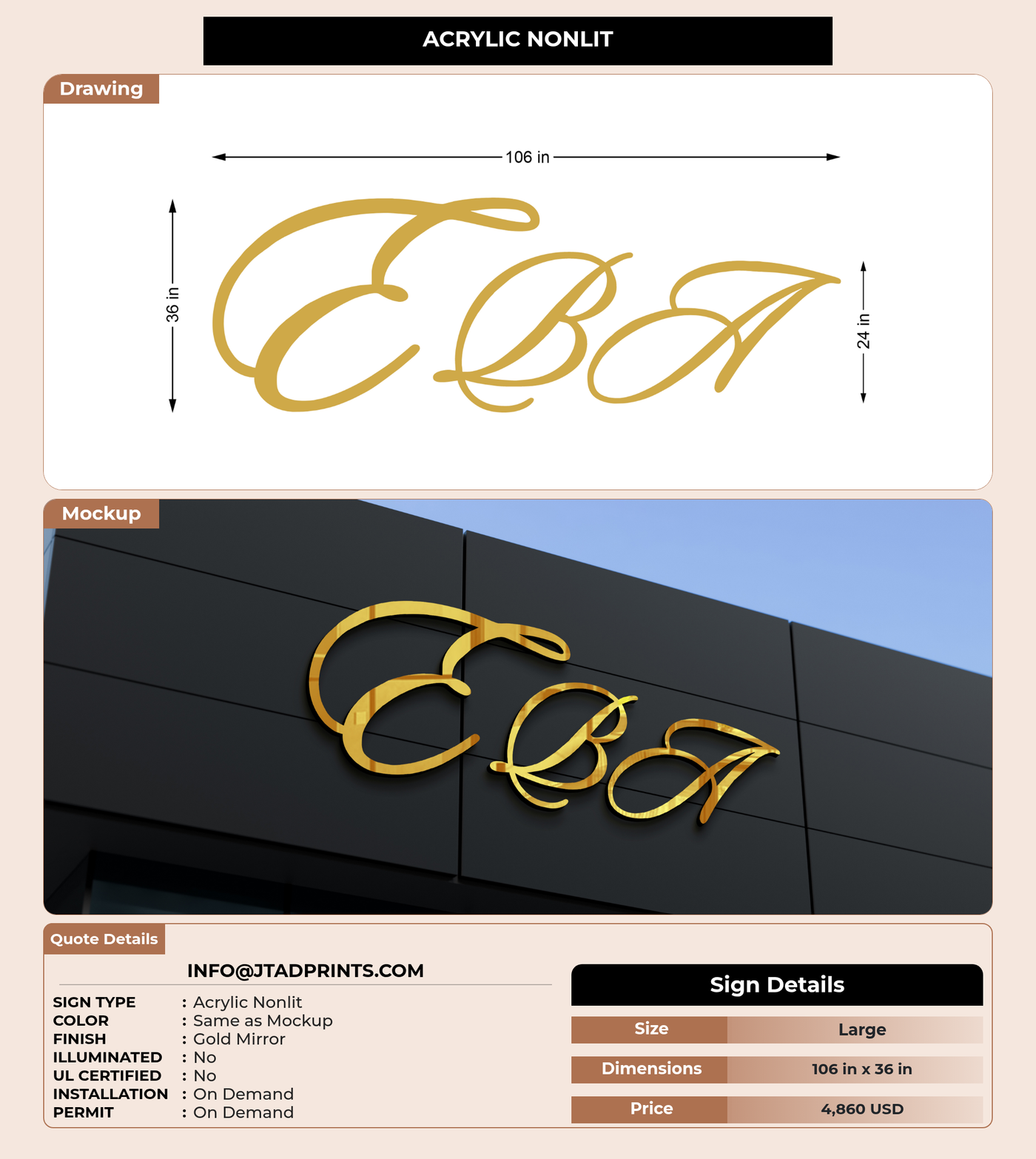 CUSTOM MOCKUP SIGN FOR info@jtadprints.com