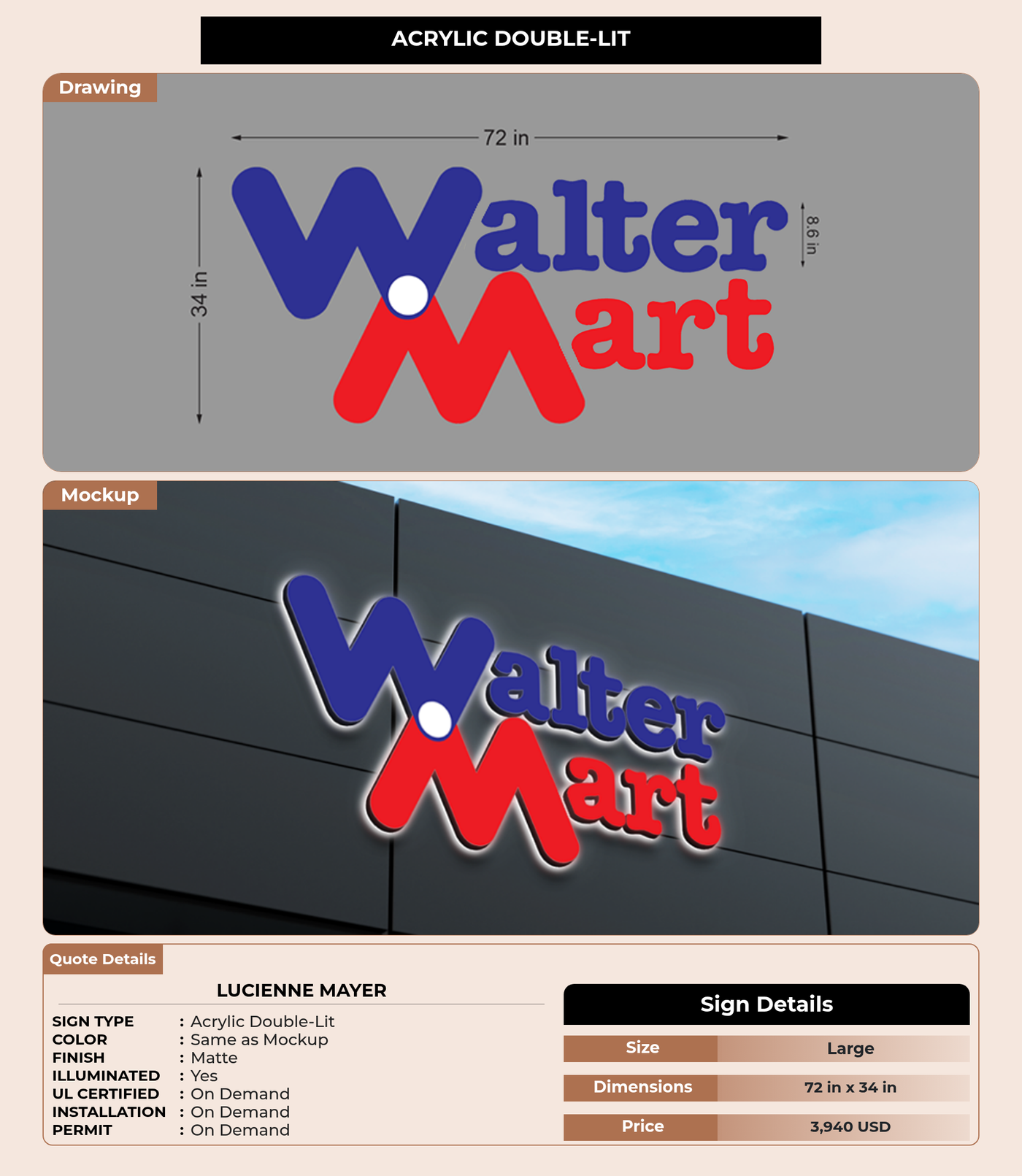 CUSTOM MOCKUP SIGN FOR Lucienne Mayer