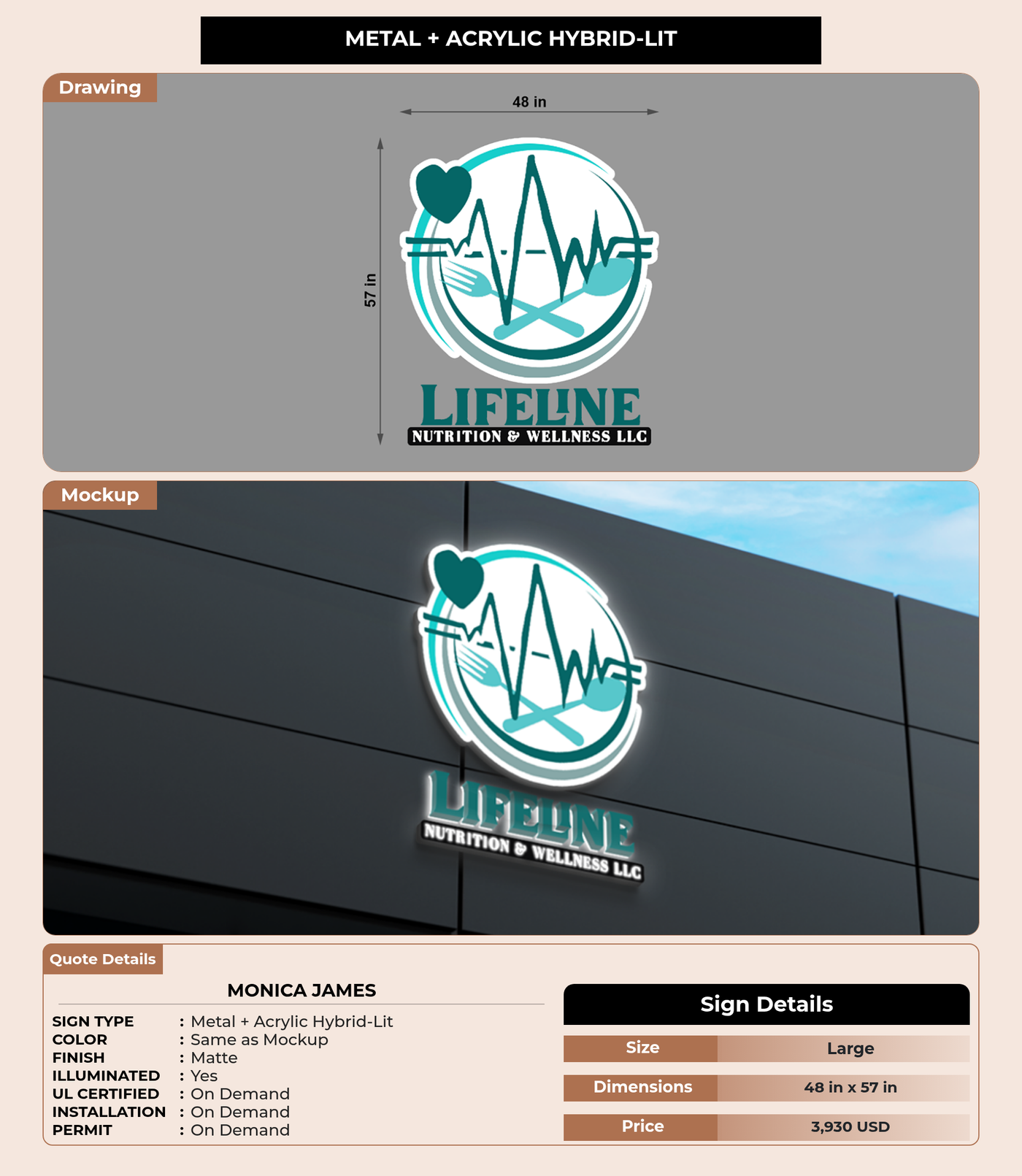 CUSTOM MOCKUP SIGN FOR Monica James