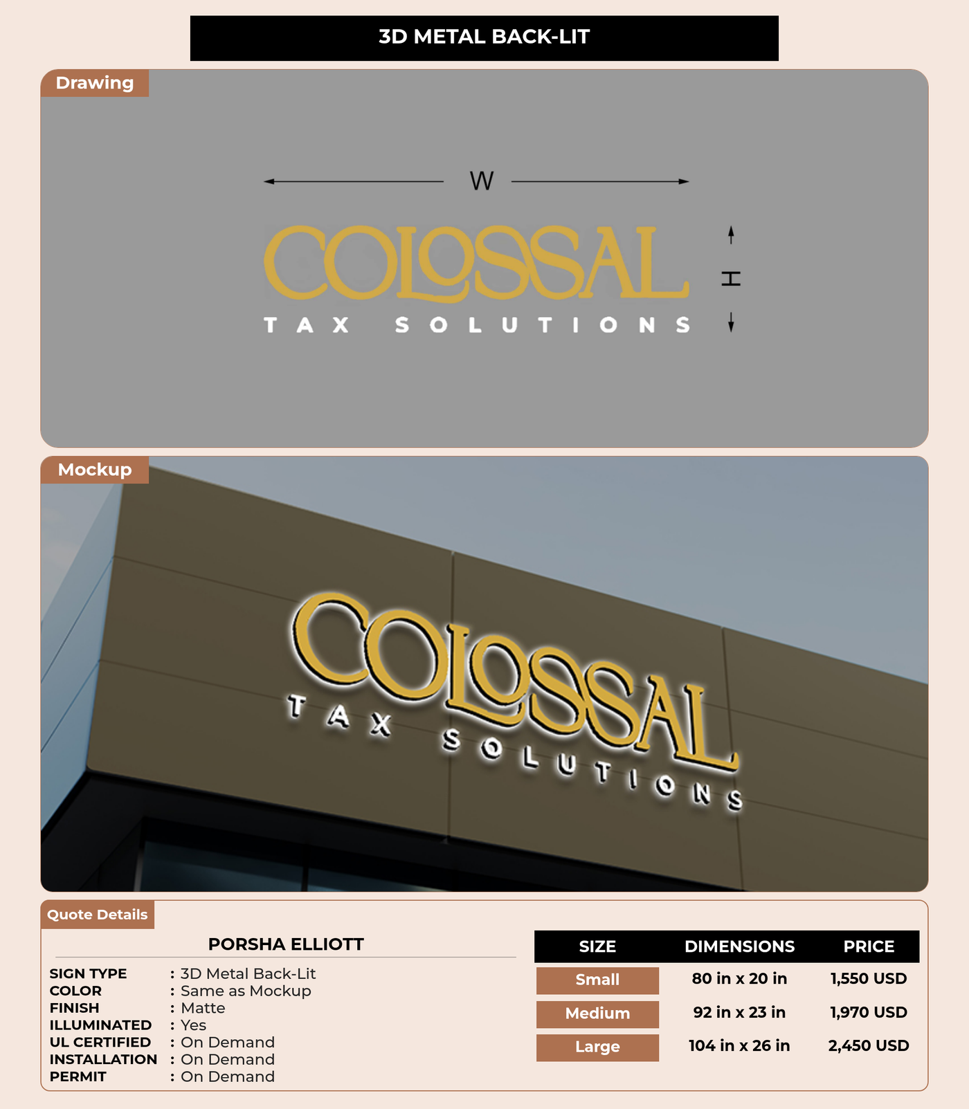 CUSTOM MOCKUP SIGN FOR Porsha Elliott
