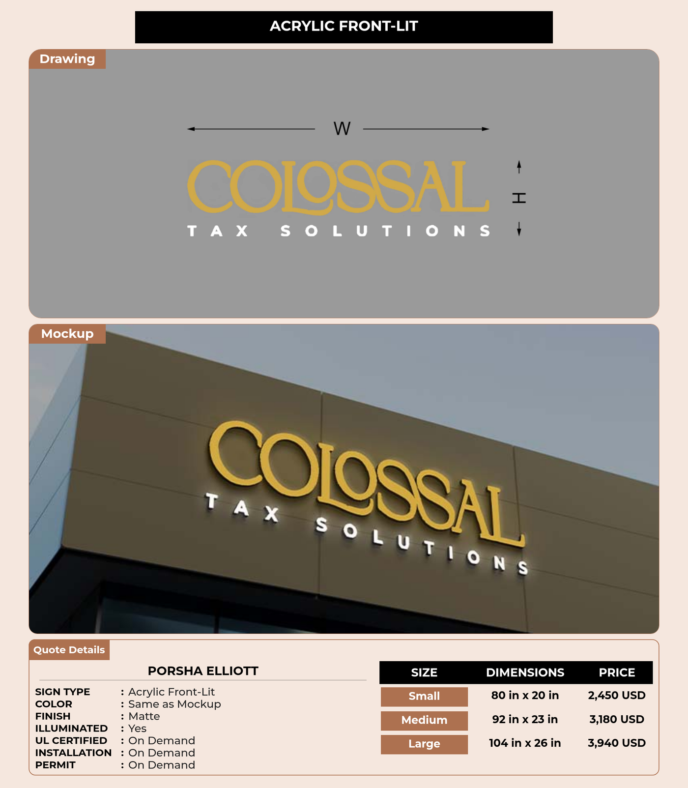CUSTOM MOCKUP SIGN FOR Porsha Elliott