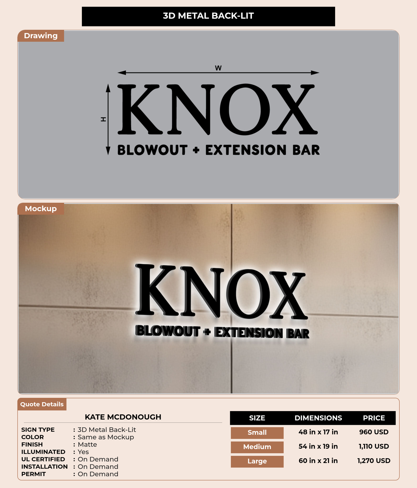 CUSTOM MOCKUP SIGN FOR Kate McDonough