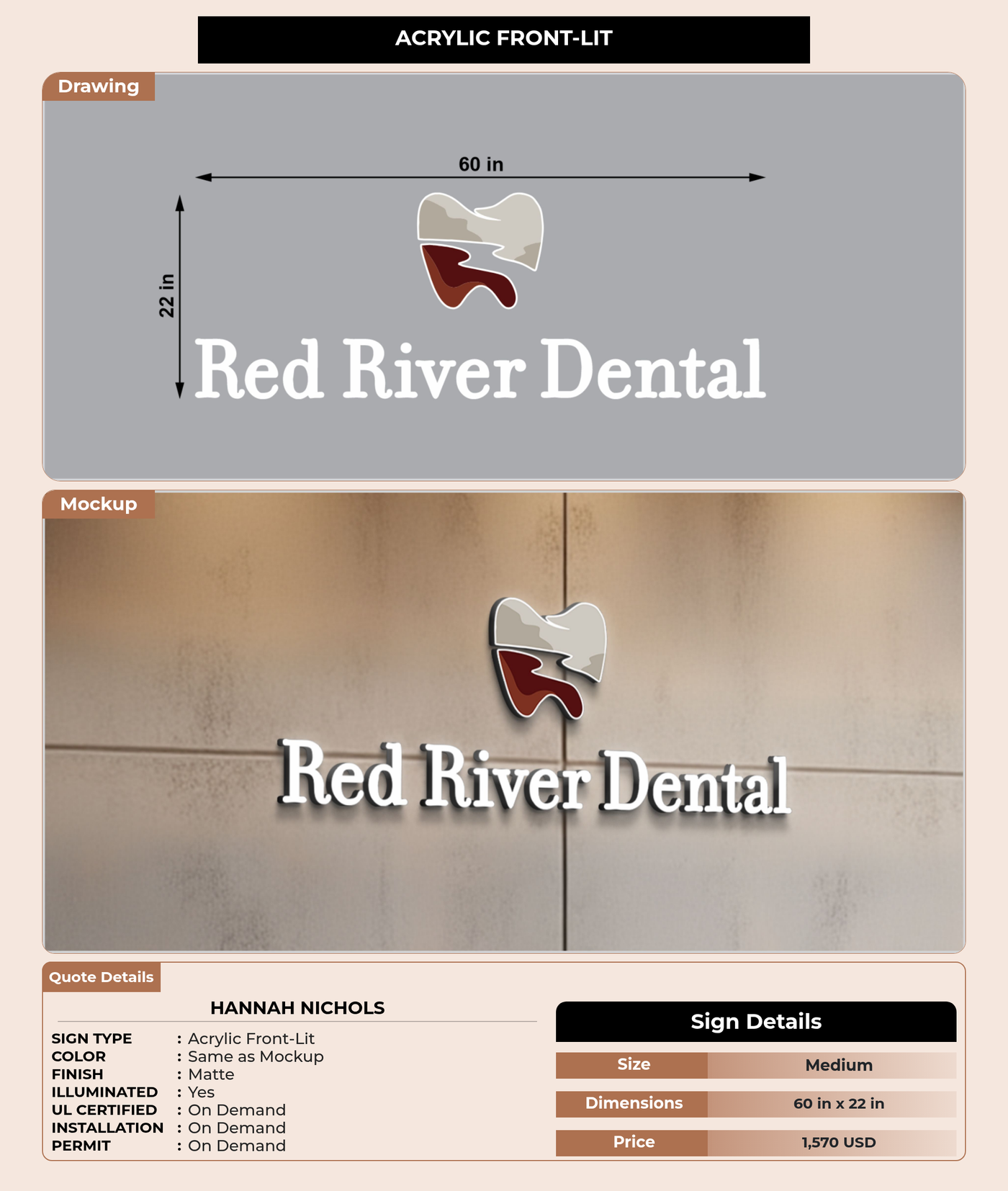 CUSTOM MOCKUP SIGN FOR hannah nichols